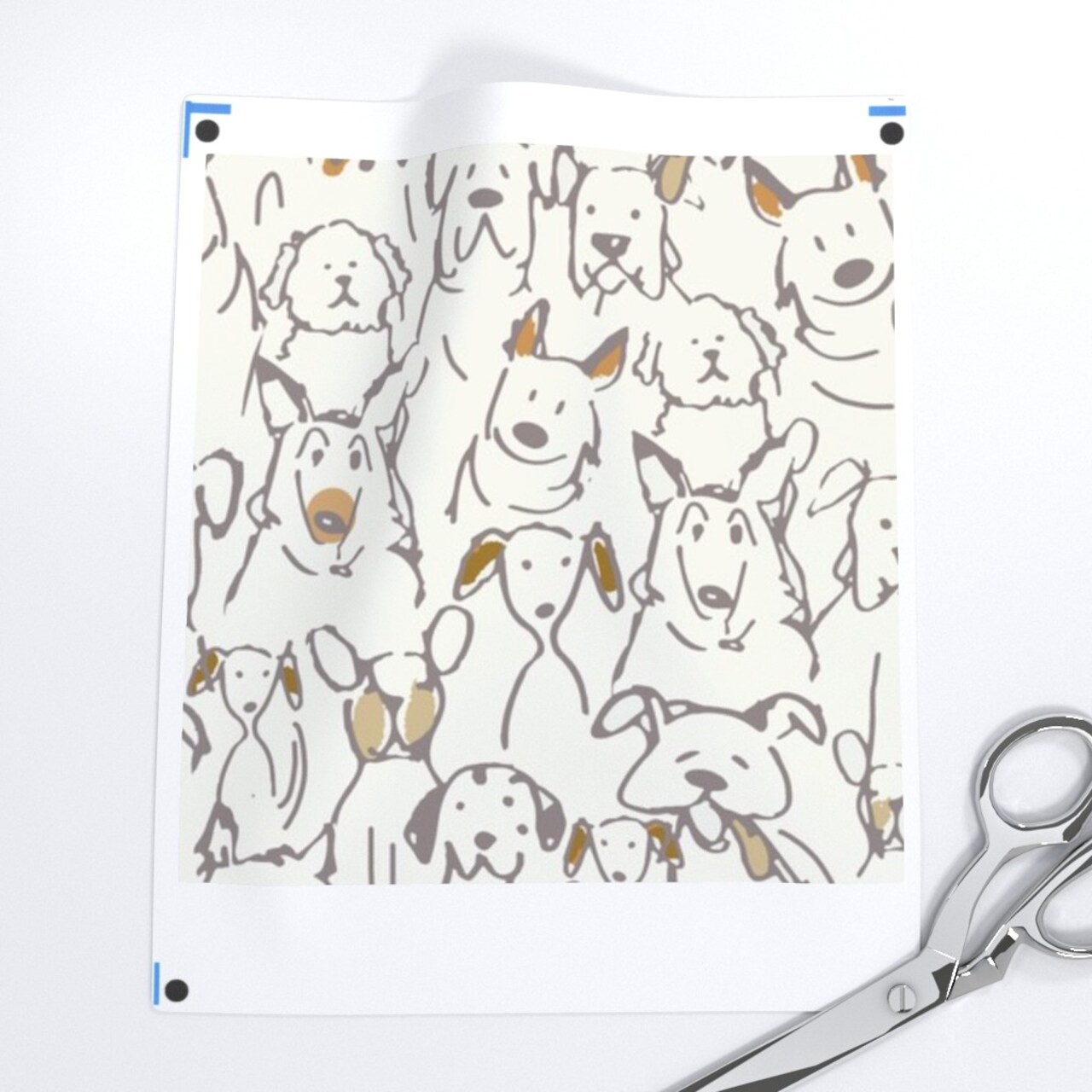 Whimsical Dog Animal Lover Rescue Line Art Neutral Dogs Puppy Pet Custom Pre-pasted Wallpaper by Spoonflower Pre-Pasted Wallpaper 2FT Wide